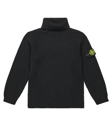 Pull en laine vierge à logo - Stone Island Junior - Modalova