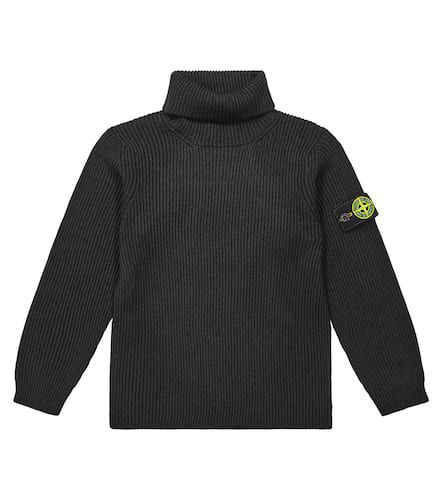 Pull en laine vierge à logo - Stone Island Junior - Modalova