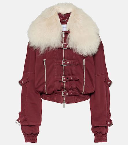 Veste raccourcie en jean et shearling - Blumarine - Modalova