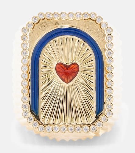 Bague Heart Mini Scap en or 18 ct et diamants - Marie Lichtenberg - Modalova