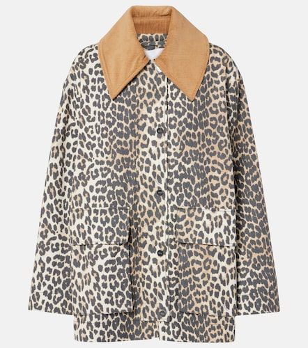 Veste en toile à imprimé léopard - Ganni - Modalova