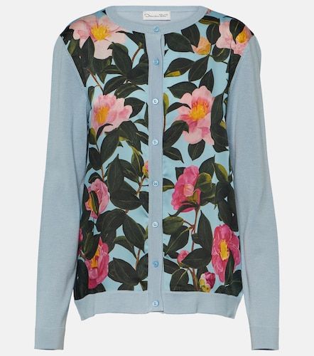Cardigan imprimé à finitions en soie - Oscar de la Renta - Modalova