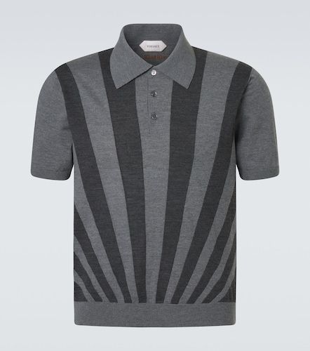 Polo intarsia en laine vierge - Versace - Modalova