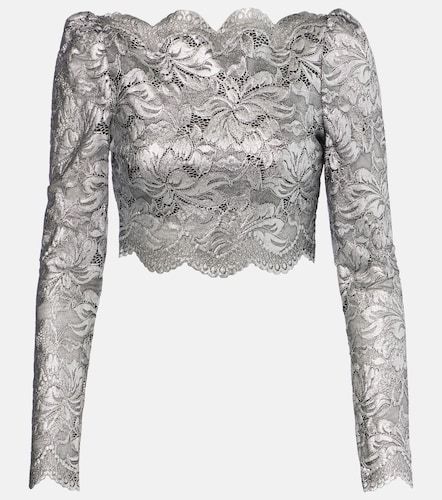 Top raccourci en dentelle à fleurs - Rabanne - Modalova