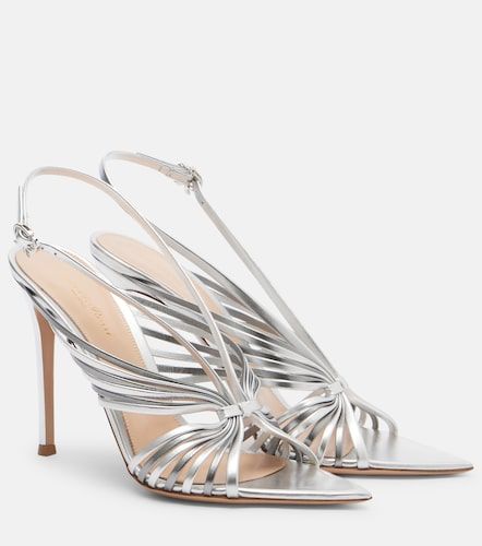 Sandales slingback en cuir métallisé - Gianvito Rossi - Modalova