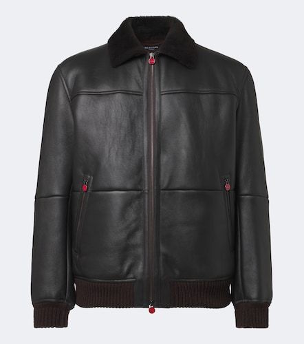 Veste bomber en cuir et shearling - Kiton - Modalova