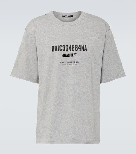 T-shirt imprimé en coton à logo - Dolce&Gabbana - Modalova