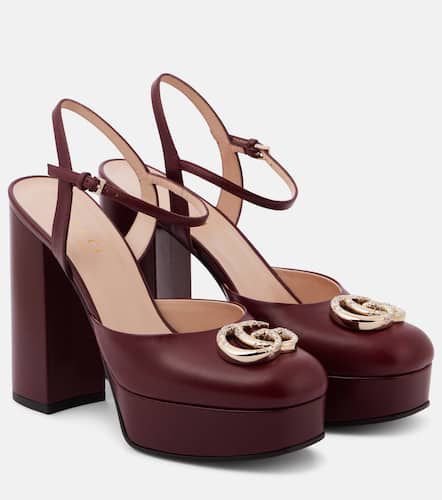 Escarpins Double G à plateau en cuir - Gucci - Modalova