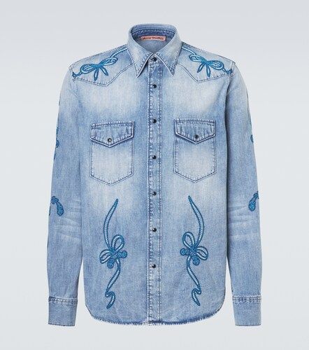 Chemise en denim brodée - Acne Studios - Modalova
