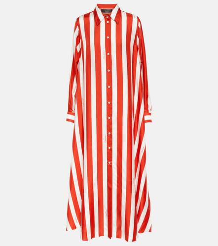 Robe chemise longue Portofino rayée en soie - Dolce&Gabbana - Modalova