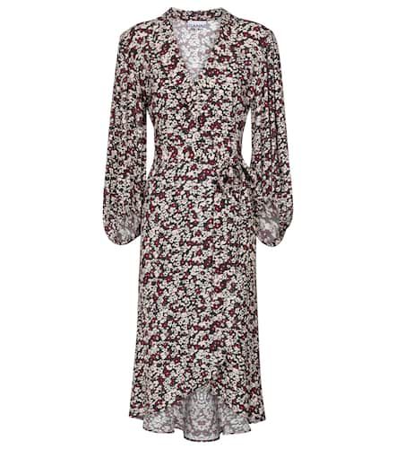 Robe portefeuille en crêpe à fleurs - Ganni - Modalova