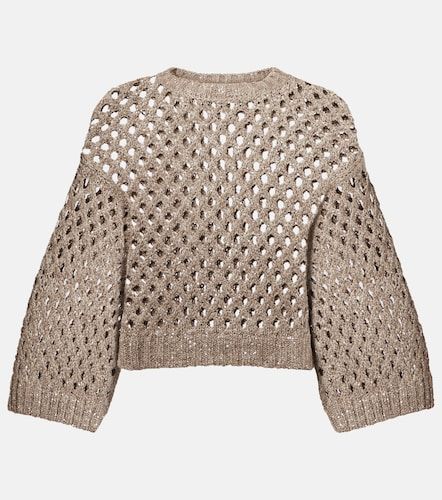 Pull en soie et lin mélangés - Brunello Cucinelli - Modalova