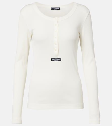 T-shirt Henley en coton - Dolce&Gabbana - Modalova