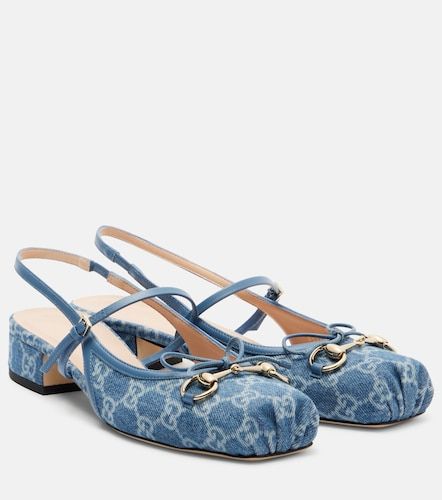 Escarpins Horsebit GG en denim - Gucci - Modalova