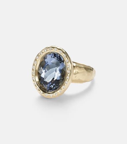 Bague Tribute en or 18 ct, diamants et bryl bleu - Octavia Elizabeth - Modalova