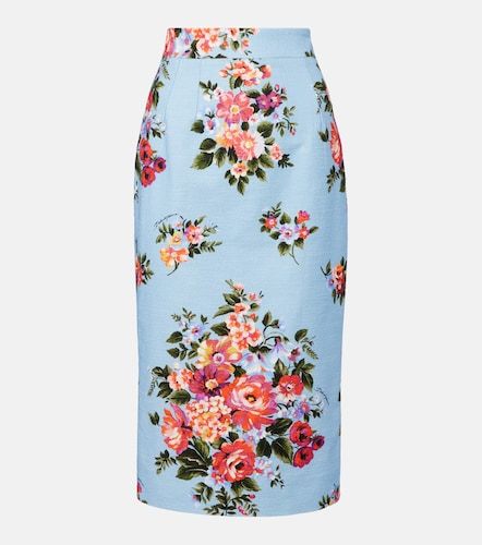 Jupe crayon en coton à fleurs - Dolce&Gabbana - Modalova