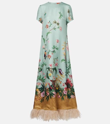 Robe longue Swing en soie à plumes - La DoubleJ - Modalova