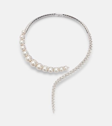 Collier Pearlescent en or blanc 18 ct, diamants et perles - Yeprem - Modalova