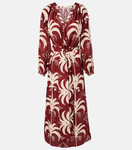 Robe longue imprimée en lin - Johanna Ortiz - Modalova