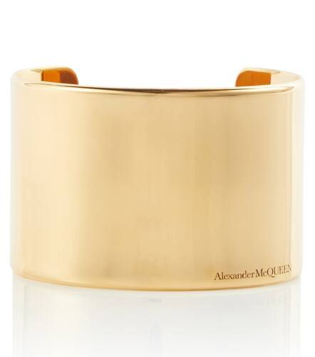Bracelet manchette plaqué or - Alexander McQueen - Modalova