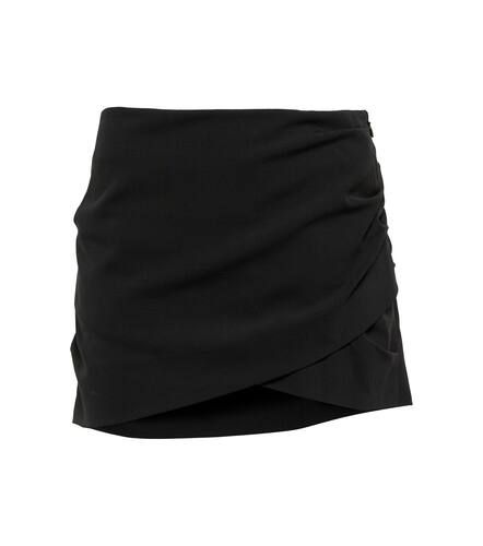 Mini-jupe portefeuille en laine mélangée - Off-White - Modalova