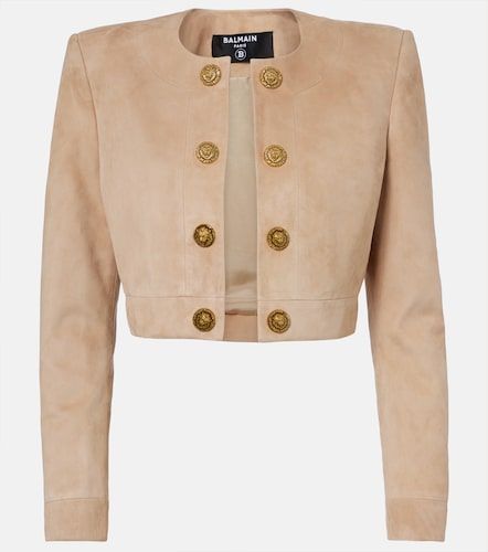 Balmain Veste courte en daim - Balmain - Modalova