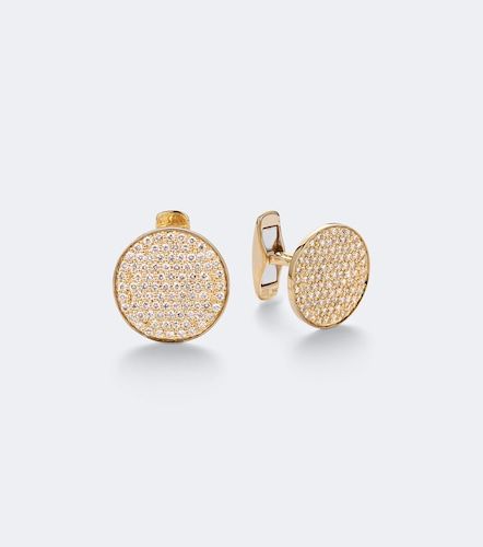 Boutons de manchettes Disc en or 14 ct et diamants - Sydney Evan - Modalova
