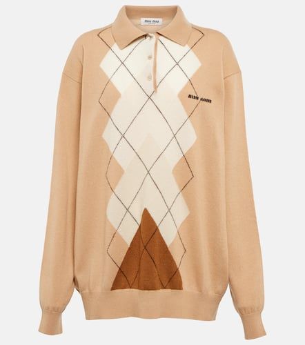 Pull polo Argyle en cachemire - Miu Miu - Modalova