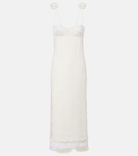Robe midi en soie, laine et coton mélangés à broderie - Magda Butrym - Modalova