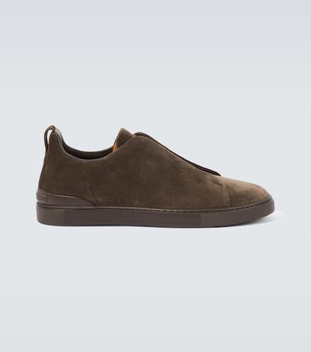 Zegna Baskets Triple Stitch en daim - Zegna - Modalova