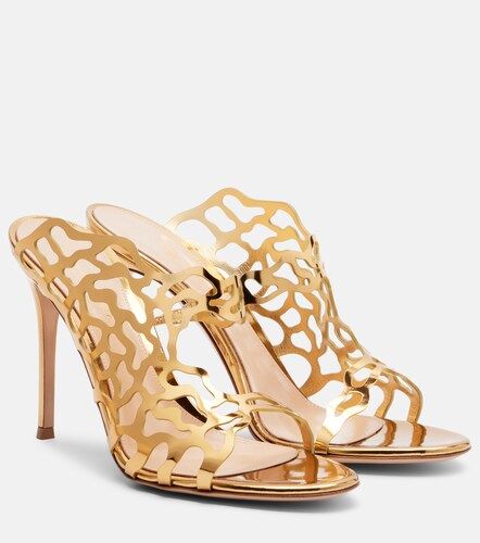 Mules en cuir métallisé - Gianvito Rossi - Modalova