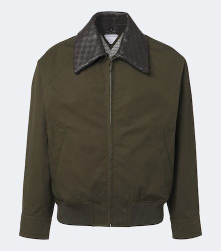 Veste blouson en coton à col Intrecciato - Bottega Veneta - Modalova