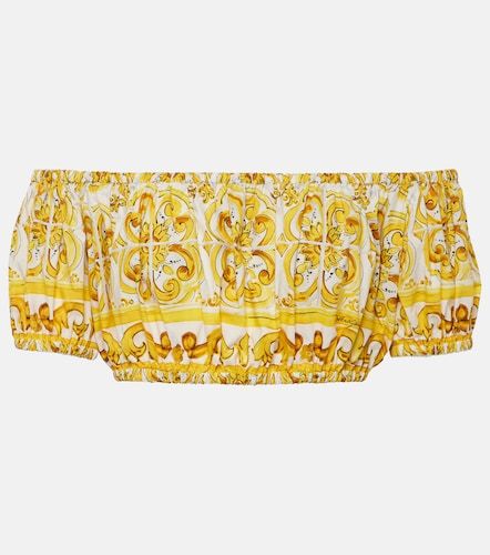 Top Majolica en coton à épaules dénudées - Dolce&Gabbana - Modalova