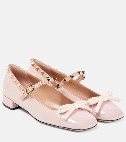 Ballerines Rockstud Bow en cuir - Valentino Garavani - Modalova