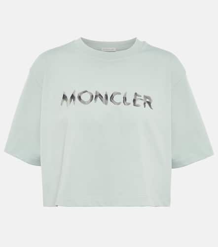 T-shirt raccourci en coton à logo - Moncler - Modalova
