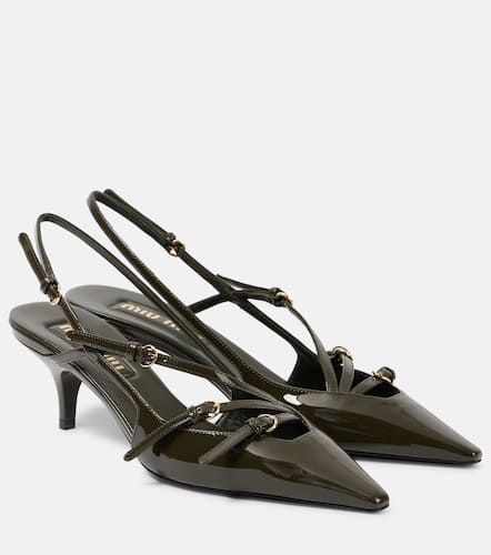 Escarpins slingback en cuir verni - Miu Miu - Modalova