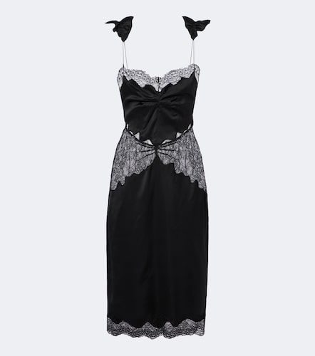 Robe midi en satin et dentelle - The Attico - Modalova