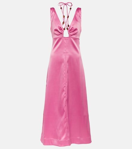 Ganni Robe midi en satin - Ganni - Modalova