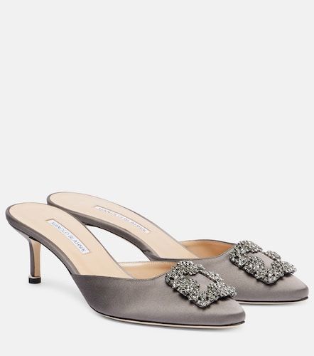 Mules Hangisimu en satin à ornements - Manolo Blahnik - Modalova