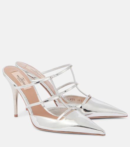 Mules Wispy Rockstud en cuir métallisé - Valentino Garavani - Modalova