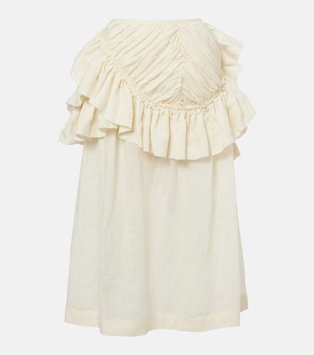 Jupe midi en ramie à volants - Dries Van Noten - Modalova
