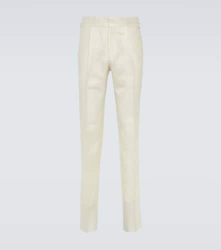 Pantalon tapered en laine, soie et lin - Thom Sweeney - Modalova