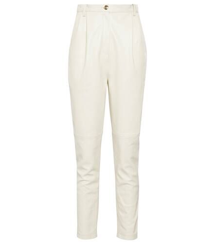 Pantalon tapered à taille haute en cuir - Magda Butrym - Modalova