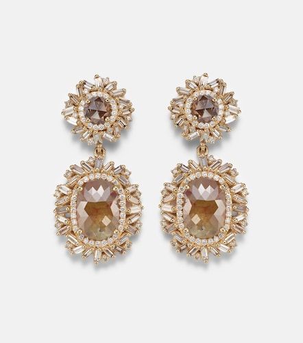 Boucles d’oreilles Doublet en or 18 ct et diamants - Suzanne Kalan - Modalova