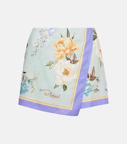 Short en lin et coton  fleurs - Self-Portrait - Modalova