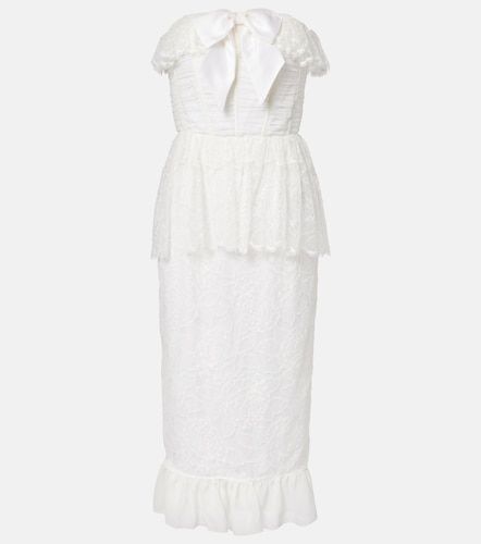 Robe bustier en dentelle et soie - Alessandra Rich - Modalova
