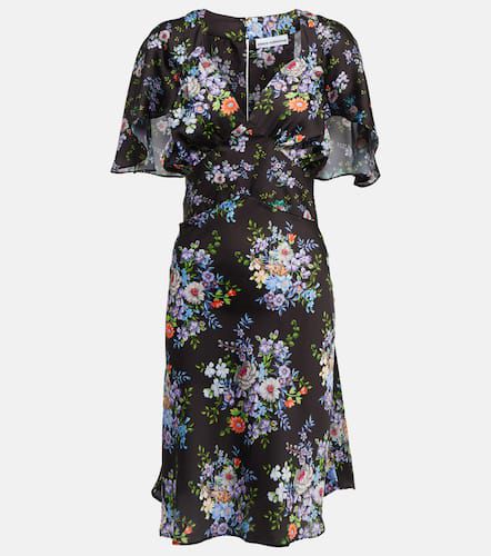 Robe midi en satin à fleurs - Rabanne - Modalova