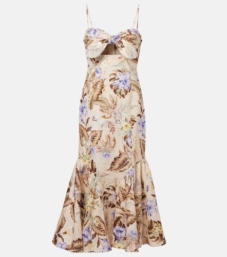 Robe midi Coco en lin à fleurs - Zimmermann - Modalova
