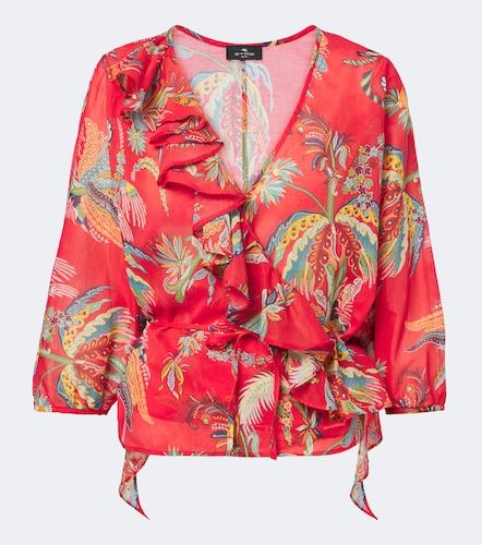 Top portefeuille en coton à fleurs - Etro - Modalova