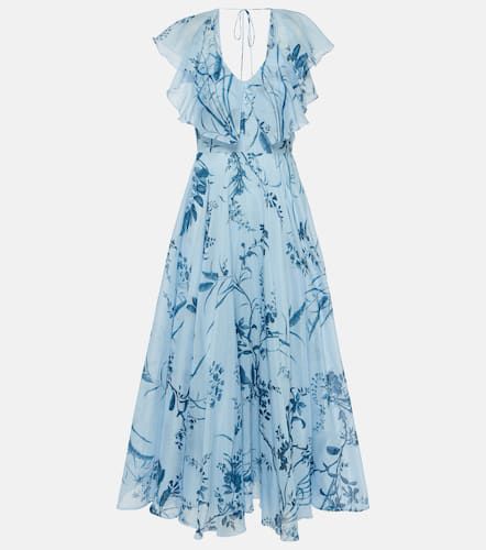 Robe midi imprimée en coton et soie - Erdem - Modalova